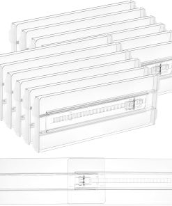 Vtopmart 12 Pack Drawer Dividers for Clothes. 4 High 10.2-16.5 Adjustable Expandable Dresser Drawer Organizer. Clear Plastic Separators for Dresser. Baby Clothing. Underwear. Cosmetic. Toiletries