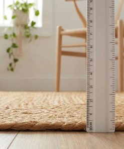 Alternative view of Hausattire Hand Woven Jute Braided Rug. 2'x3'  Natural. Reversible Boho Entry Area Rugs for Kitchen. Living Room I Farmhouse Indoor Outdoor Decorative Floor Rug. 24x36 Inches